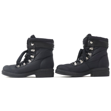 CHANEL short boots G34082 Main: Nylon Part: Leather black COCONEIGE COCONEIGE Women 35.5 Used Authentic